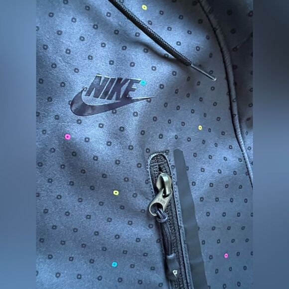 Nike Black Colorful Polka Dots Women's Full Zip Hooded Jacket size Medium - Picture 4 of 8